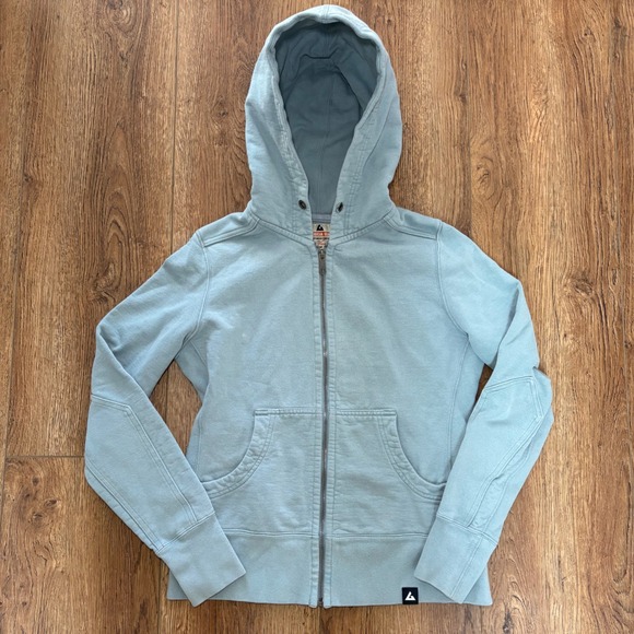 American Giant Tops - American Giant Full Zip‎ Hoodie USA Made Sweatshirt Light Blue Womens M Cotton